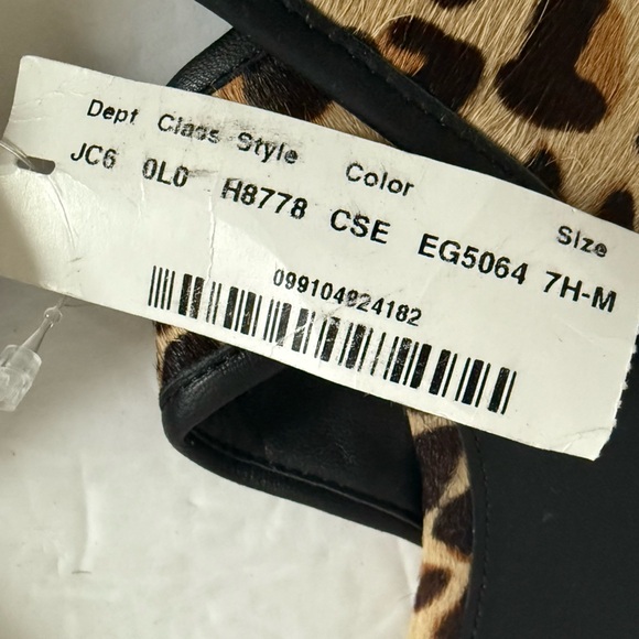 J. Crew Brown and Black Leopard print Sandals flat slides - Picture 9 of 11